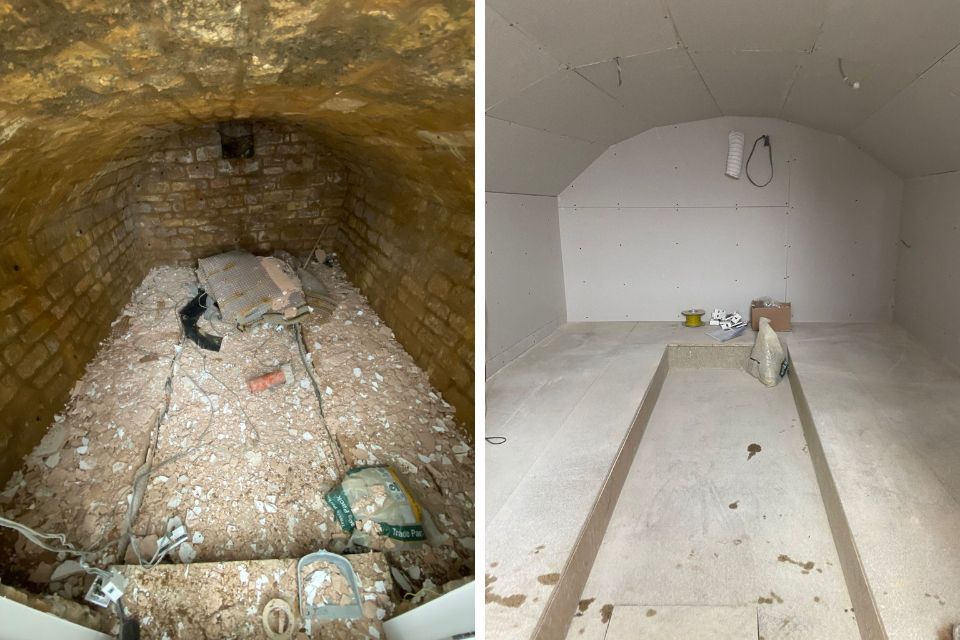 Before and after basement conversion