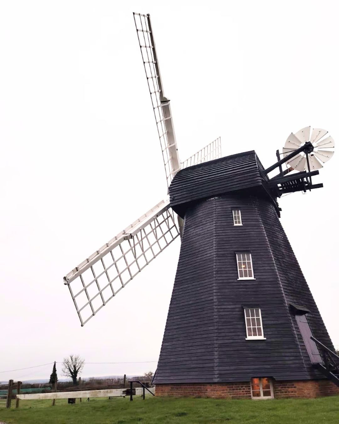 The woodworm infested windmill from the outside